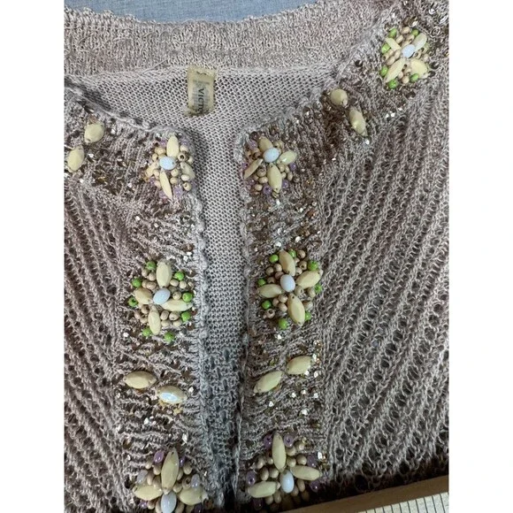 Victoria’s Secret Beaded Swim Cover Up XS Boho Crochet Knit Tunic Y2K Beach - Picture 2 of 9